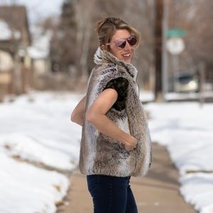 Reversible faux fur vest